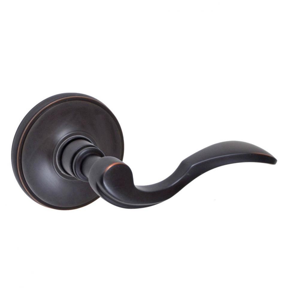 Paddle Lever with Cambridge Rose Passage Set in Oil Rubbed Bronze - Right