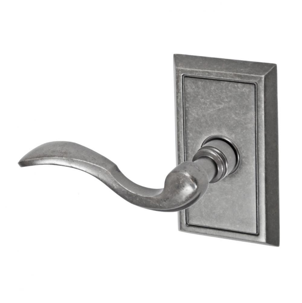 Paddle Lever with Shaker Rose Dummy Single in Antique Pewter - Left