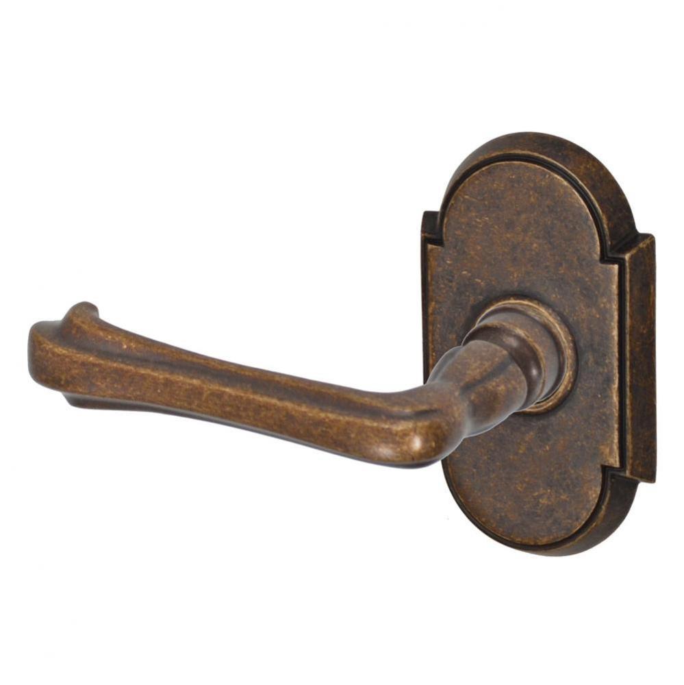 Claw Foot Lever with Tarvos Rose Privacy Set in Medium Bronze - Left