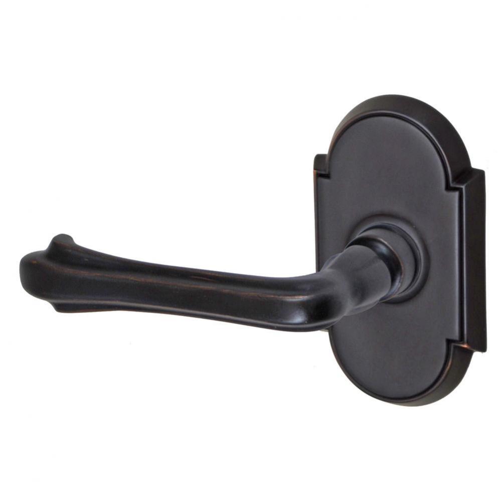 Claw Foot Lever with Tarvos Rose Privacy Set in Oil Rubbed Bronze - Left