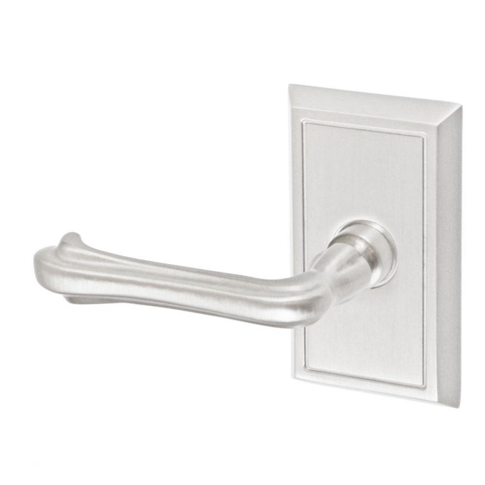 Claw Foot Lever with Shaker Rose Passage Set in Brushed Nickel - Left