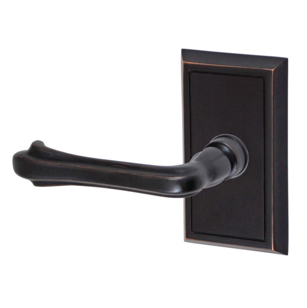 Claw Foot Lever with Shaker Rose Passage Set in Oil Rubbed Bronze - Left