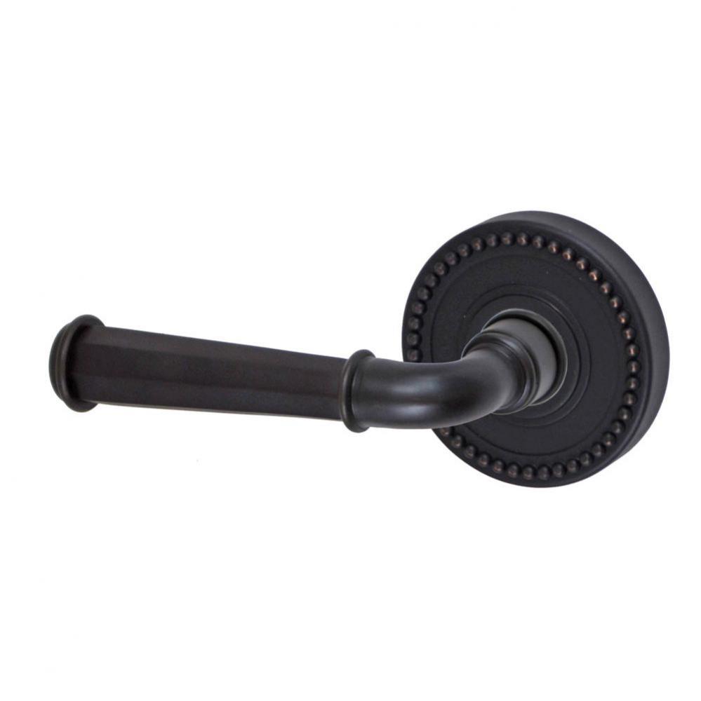 St Charles Lever with Beaded Rose Dummy Single in Oil Rubbed Bronze - Left