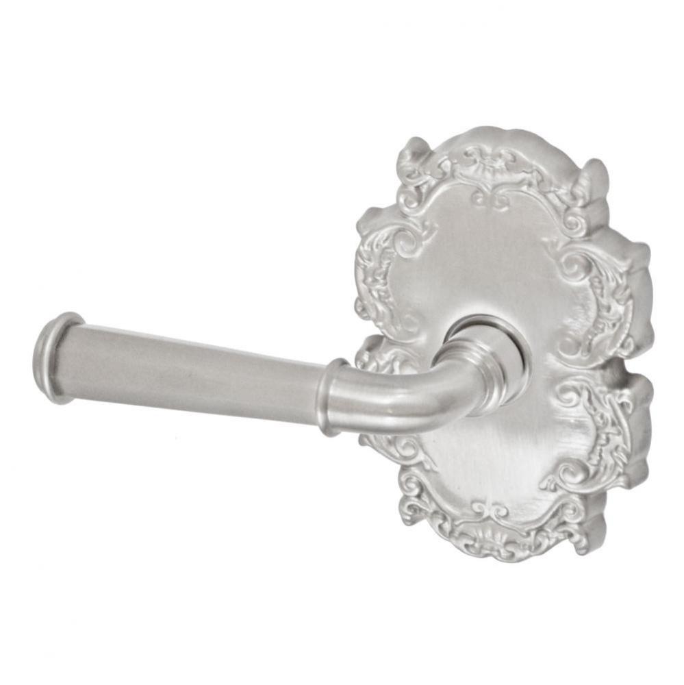 St Charles Lever with Victorian Rose Dummy Single in Brushed Nickel - Left