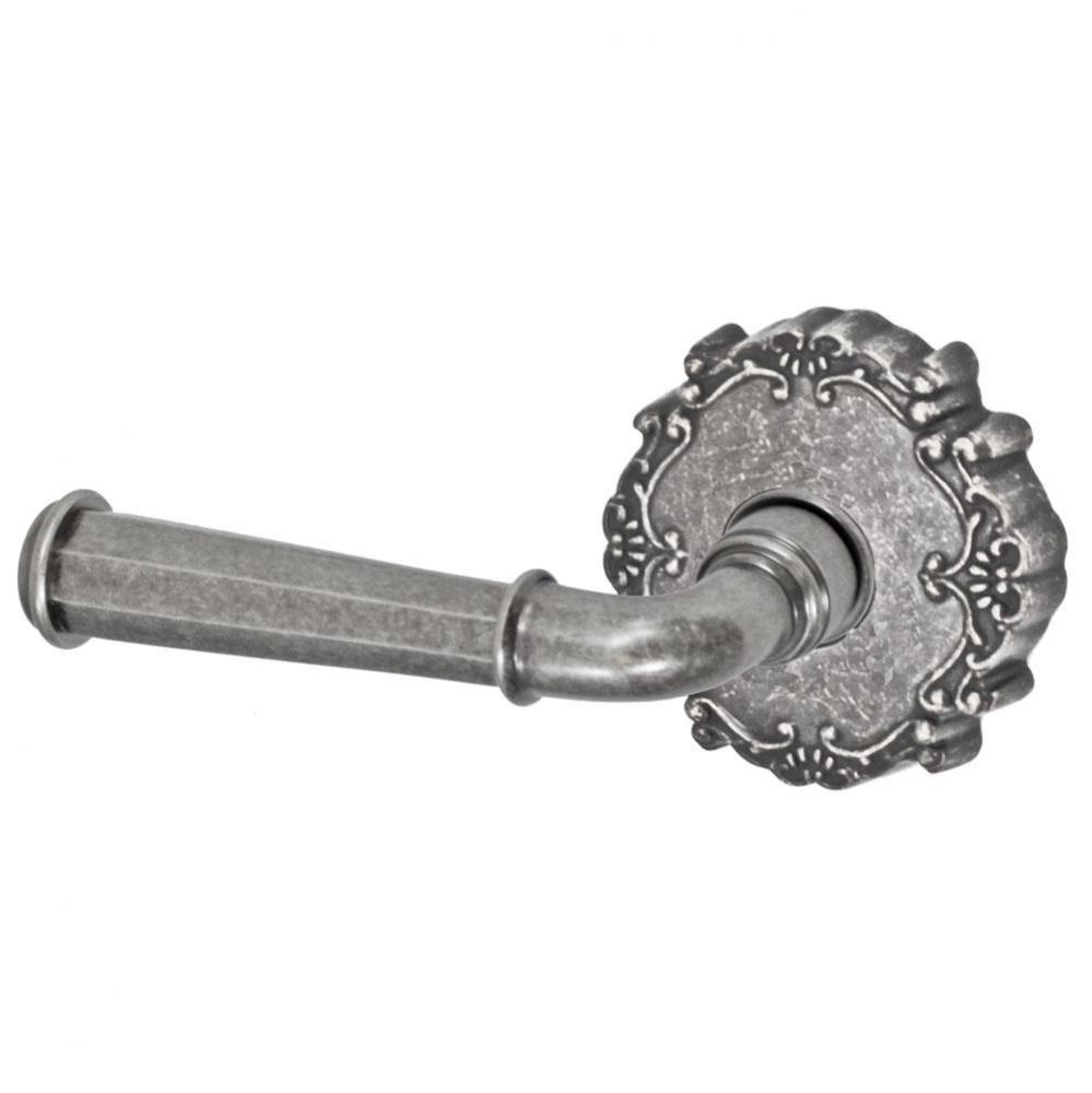 St Charles Lever with Round Victorian Rose Dummy Single in Antique Pewter - Left