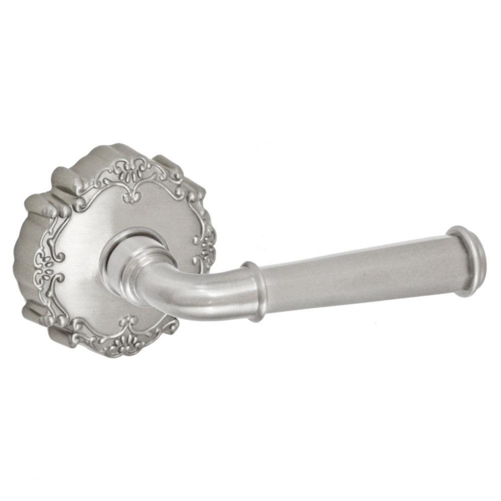 St Charles Lever with Round Victorian Rose Dummy Single in Brushed Nickel - Right