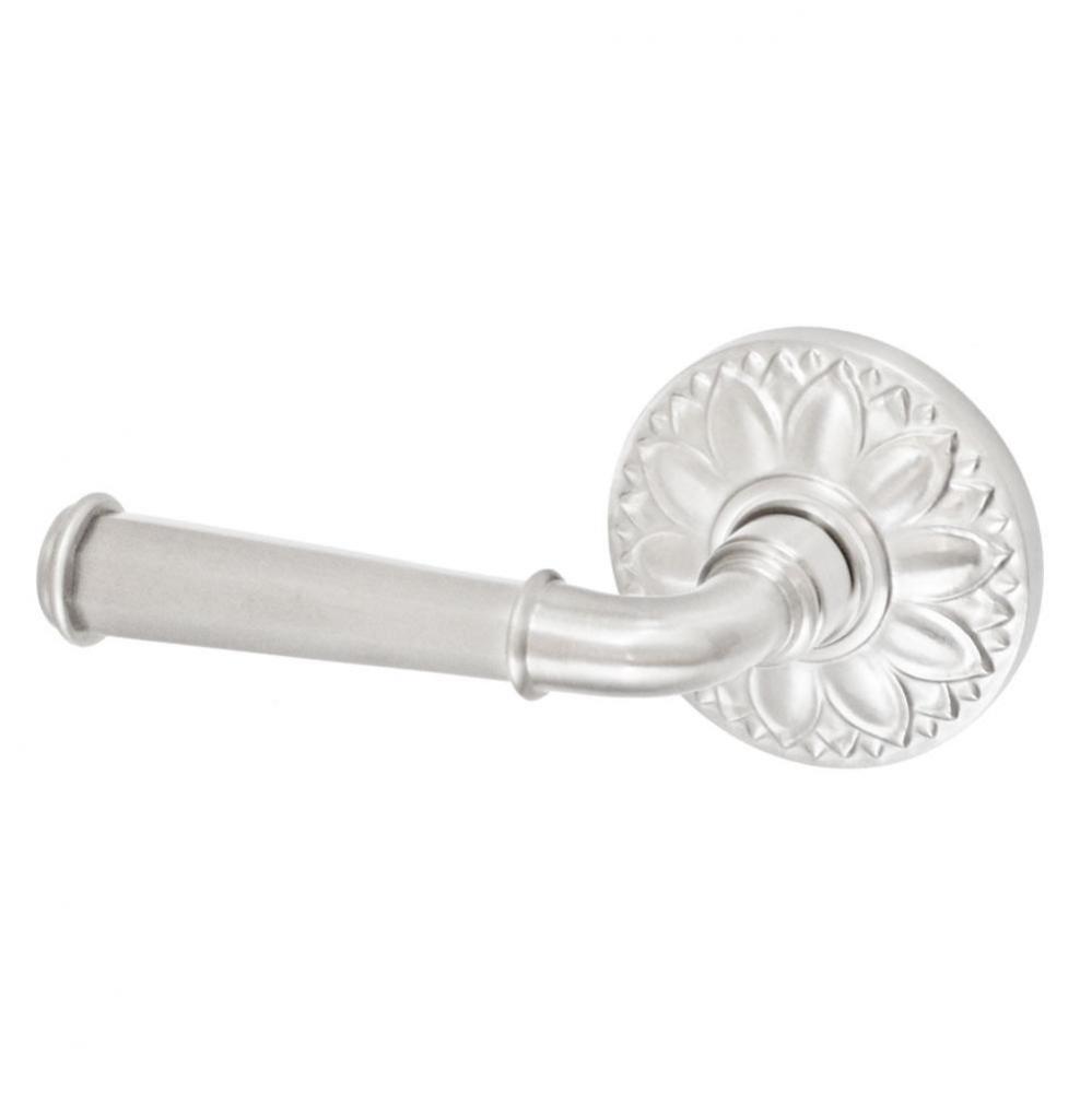 St Charles Lever with Floral Rose Dummy Single in Brushed Nickel - Left