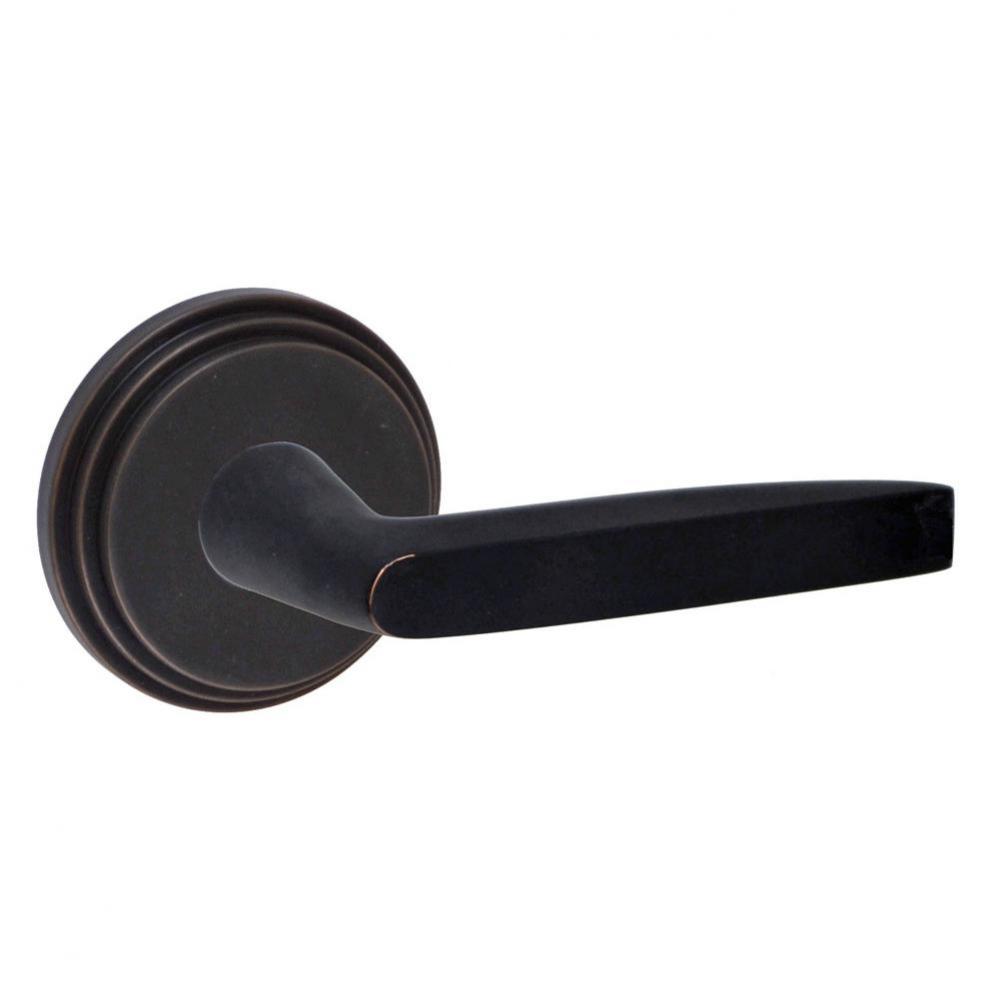 Empire Lever with Stepped  Rose Privacy Set in Oil Rubbed Bronze - Right