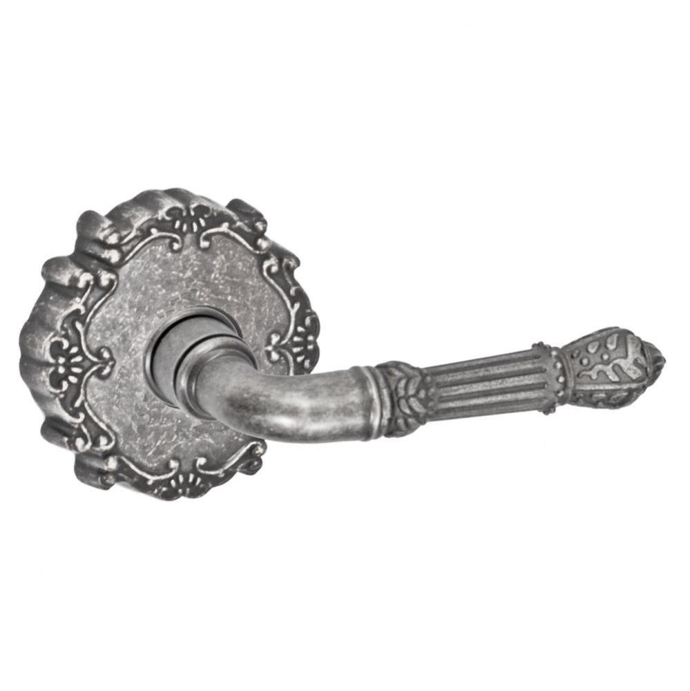 Venetian Lever with Round Victorian Rose Dummy Single in Antique Pewter - Right