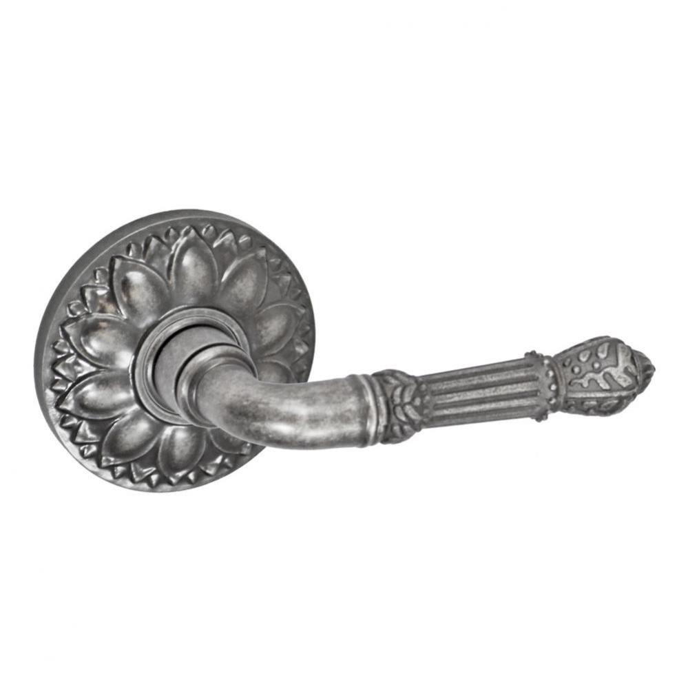 Venetian Lever with Floral Rose Dummy Single in Antique Pewter - Right