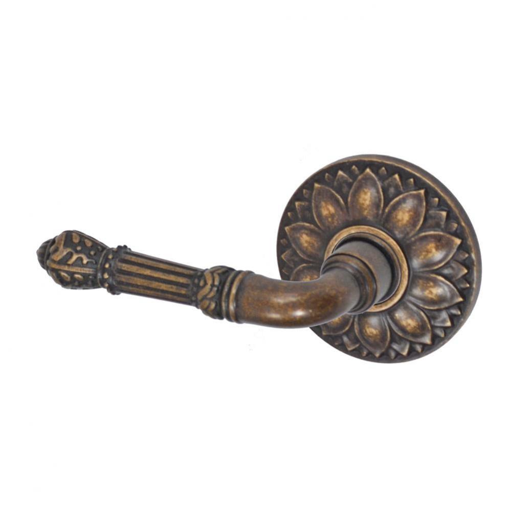 Venetian Lever with Floral Rose Dummy Single in Medium Bronze - Left