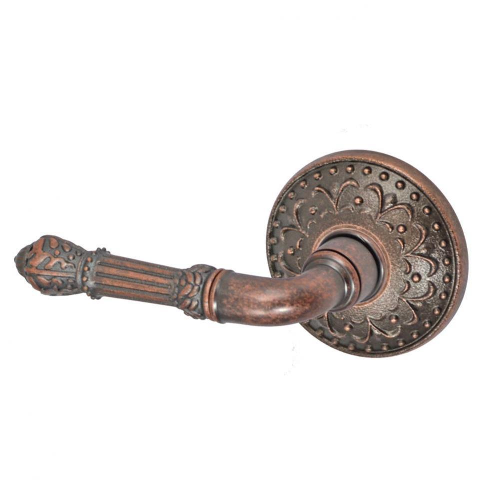 Venetian Lever with Venice  Rose Dummy Single in Antique Copper - Left