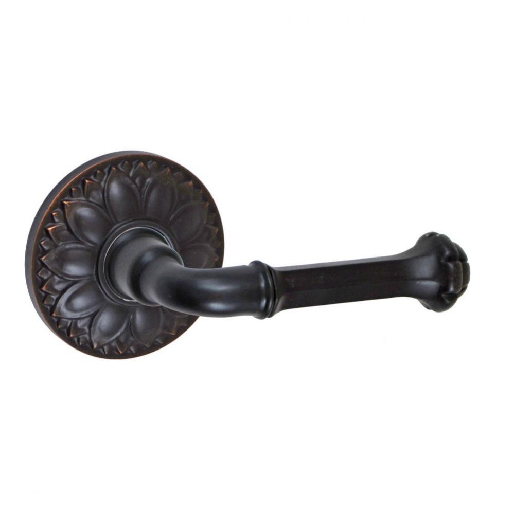 Tuscan Lever with Floral Rose Dummy Single in Oil Rubbed Bronze - Right