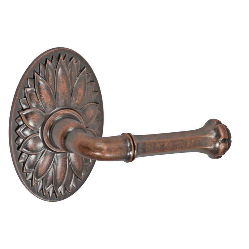 Tuscan Lever with Oval Floral Rose Dummy Single  - Right