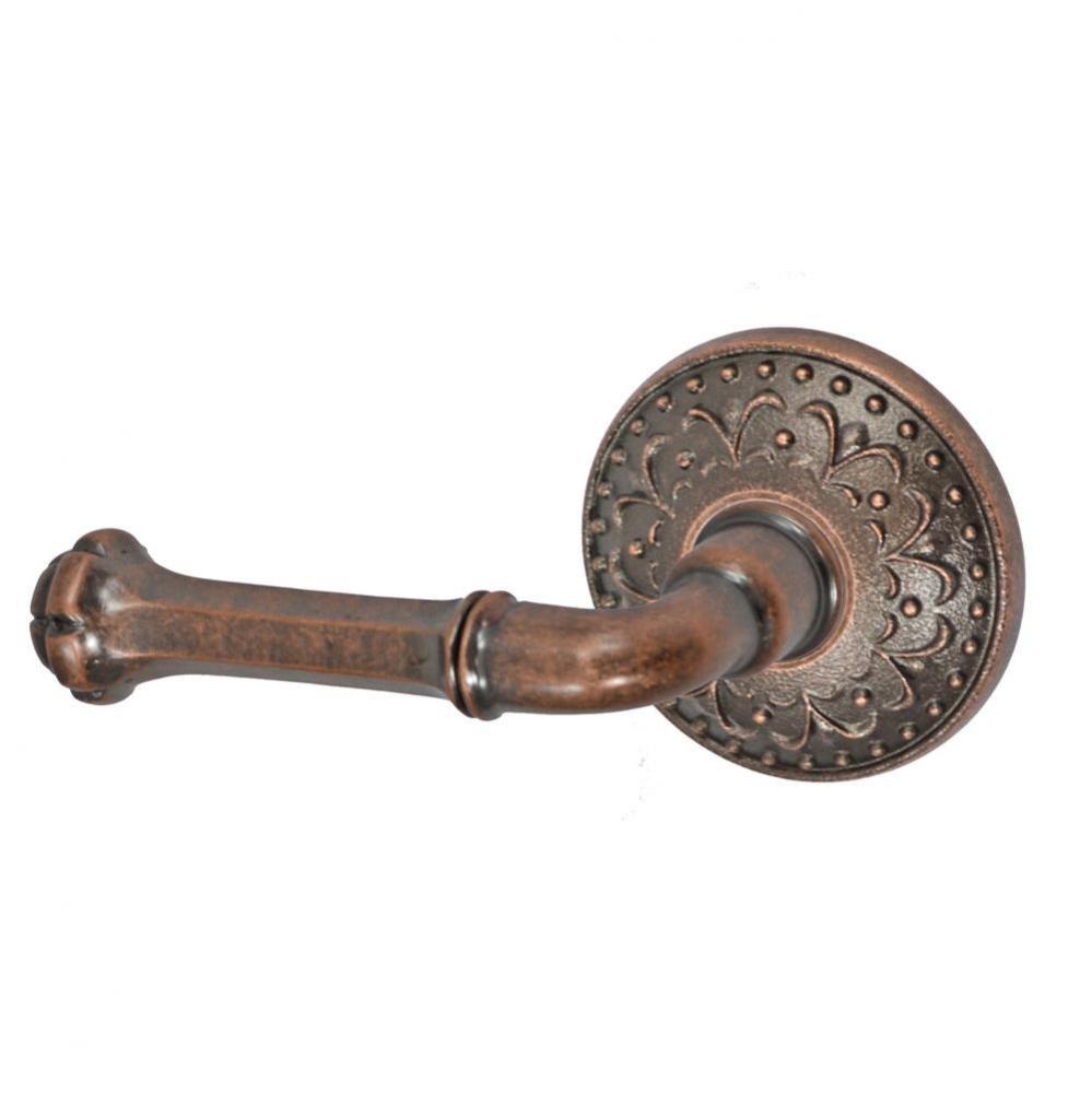 Tuscan Lever with Venice  Rose Dummy Single in Antique Copper - Left