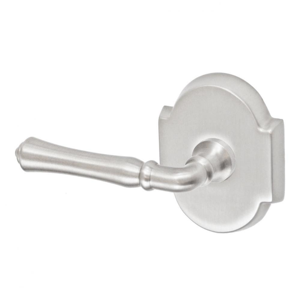 Cape Anne Lever with Beveled Scalloped Rose Dummy Single in Brushed Nickel - Left