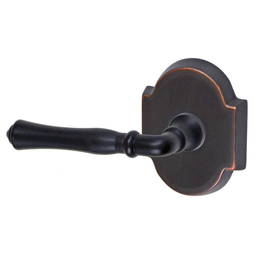 Cape Anne Lever with Beveled Scalloped Rose Dummy Single in Oil Rubbed Bronze - Left