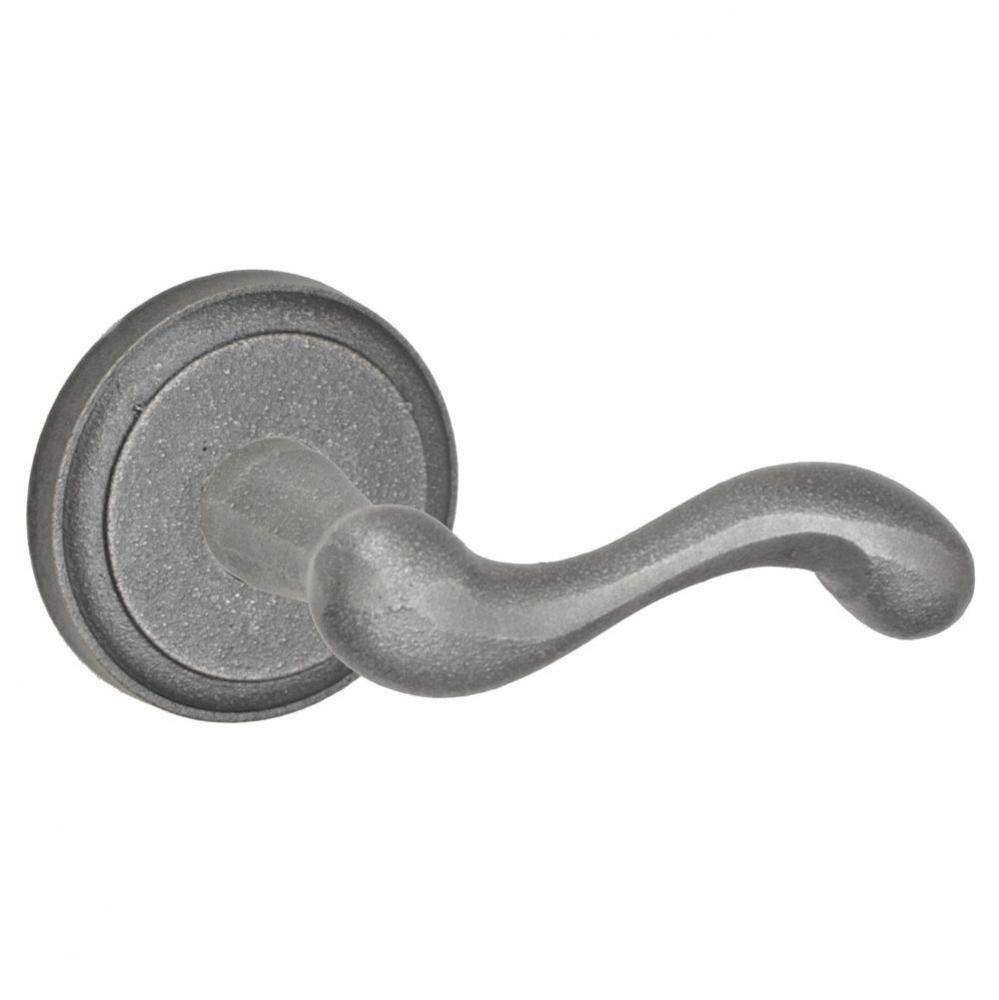 Sandcast Flintlock Lever with El Tovar Round Rose Dummy Single in Antique Relic Pewter - Right