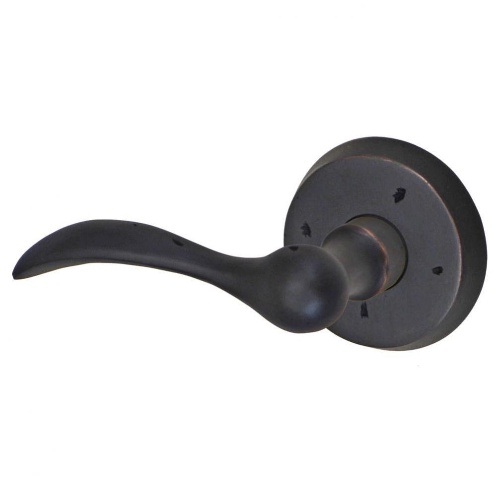 Sandcast Rainier Lever with Sandcast Brass Beveled Rose Dummy Single in Oil Rubbed Bronze - Left