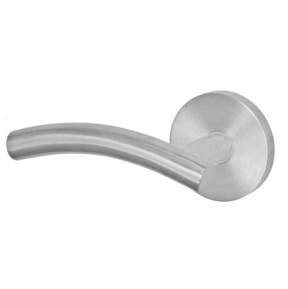 2070 - Stainless Steel Lever with Contemporary Rose Privacy Set in Brushed Stainless Steel - Left