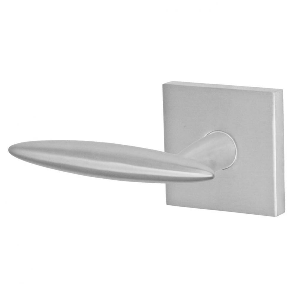 3010 - Stainless Steel Lever with Square Rose Dummy Single in Brushed Stainless Steel - Left