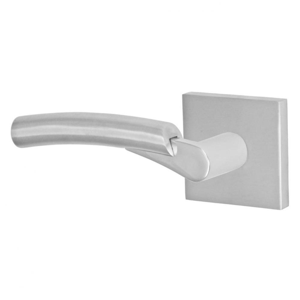 3030 - Stainless Steel Lever with Square Rose Passage Set in Brushed Stainless Steel - Left