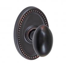 Fusion P-02-B7-0-ORB - Egg Knob with Oval Beaded Rose Passage Set in Oil Rubbed