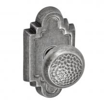 Fusion D-13-C2-E-ATP - Hammered Half-Round Knob with Navajo Stepped Scalloped Rose Dummy Single in Antique