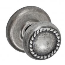 Fusion V-15-B2-0-ATP - Rope Knob with Radius  Rose Privacy Set in Antique