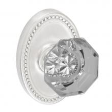 Fusion D-16-B7-E-BRN - Victorian Clear Knob with Oval Beaded Rose Dummy Single in Brushed