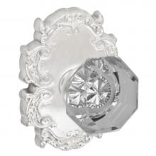 Fusion D-16-C8-E-BRN - Victorian Clear Knob with Victorian Rose Dummy Single in Brushed