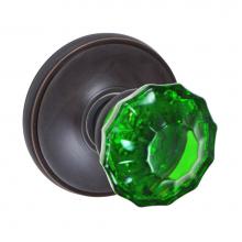 Fusion D-20-F2-E-ORB - Scalloped Green Knob with Cambridge Rose Dummy Single in Oil Rubbed