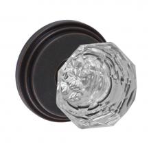 Fusion D-21-B1-E-ORB - Crystal Clear Knob with Stepped  Rose Dummy Single in Oil Rubbed