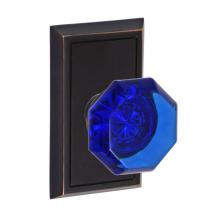 Fusion D-23-S8-E-ORB - Victorian Cobalt Glass Knob with Shaker Rose Dummy Single in Oil Rubbed