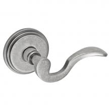 Fusion V-AD-B1-0-ATP-R - Drop Tail  Lever with Stepped  Rose Privacy Set in Antique Pewter - Right