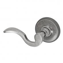 Fusion P-AD-F2-0-ATP-L - Drop Tail  Lever with Cambridge Rose Passage Set in Antique Pewter - Left