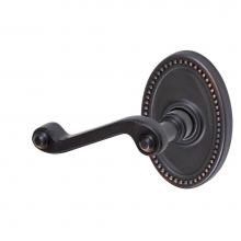 Fusion P-AE-B7-0-ORB-L - Ornate Lever with Oval Beaded Rose Passage Set in Oil Rubbed Bronze - Left