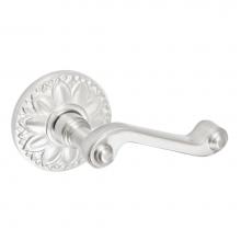 Fusion D-AE-D8-E-BRN-R - Ornate Lever with Floral Rose Dummy Single in Brushed Nickel - Right