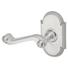 Fusion V-AE-E8-0-BRN-L - Ornate Lever with Tarvos Rose Privacy Set in Brushed Nickel - Left