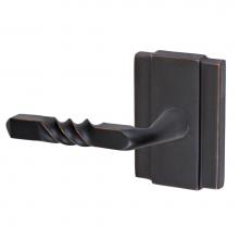 Fusion V-AJ-E2-0-ORB-L - Square Twist Lever with Blacksmith Rose Privacy Set in Oil Rubbed Bronze - Left