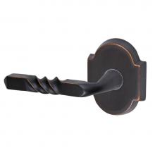 Fusion P-AJ-E3-0-ORB-L - Square Twist Lever with Beveled Scalloped Rose Passage Set in Oil Rubbed Bronze - Left