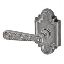 Fusion D-AM-C2-E-ATP-L - Concha Lever with Navajo Stepped Scalloped Rose Privacy Set in Antique Pewter - Left