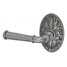 Fusion D-AN-D9-E-ATP-L - St Charles Lever with Oval Floral Rose Dummy Single in Antique Pewter - Left