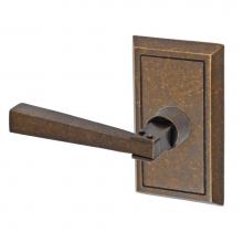 Fusion V-AQ-S8-0-MDB-L - Sonoma Lever with Shaker Rose Privacy Set in Medium Bronze - Left