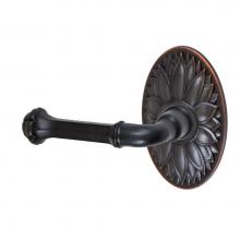 Fusion D-BE-D9-E-ORB-L - Tuscan Lever with Oval Floral Rose Dummy Single in Oil Rubbed Bronze - Left