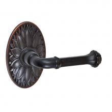 Fusion D-BE-D9-E-ORB-R - Tuscan Lever with Oval Floral Rose Dummy Single in Oil Rubbed Bronze - Right