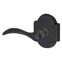 Fusion D-BQ-G1-E-ORB-L - Sandcast Rainier Lever with Sandcast Brass Scalloped Rose Dummy Single in Oil Rubbed Bronze -