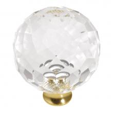 Hickory Hardware P35-CA3 - 35mm Crystal Palace Crysacrylic Polished Brass Cabinet Knob