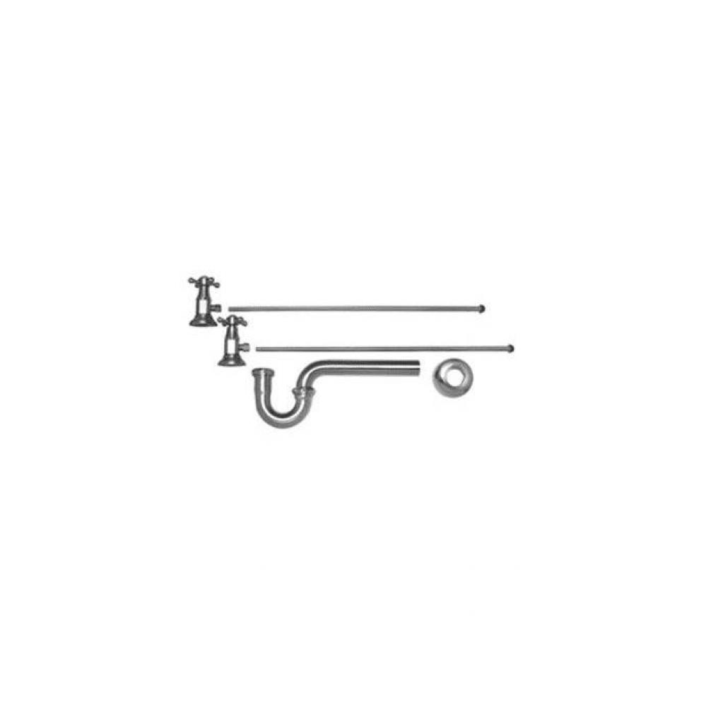 Lavatory Supply Kit - Brass Deluxe Cross Handle with 1/4 Turn Ceramic Disc Cartridge Valve (MT4004