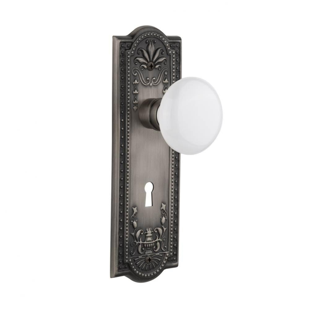 Nostalgic Warehouse Meadows Plate with Keyhole Single Dummy White Porcelain Door Knob in Antique P